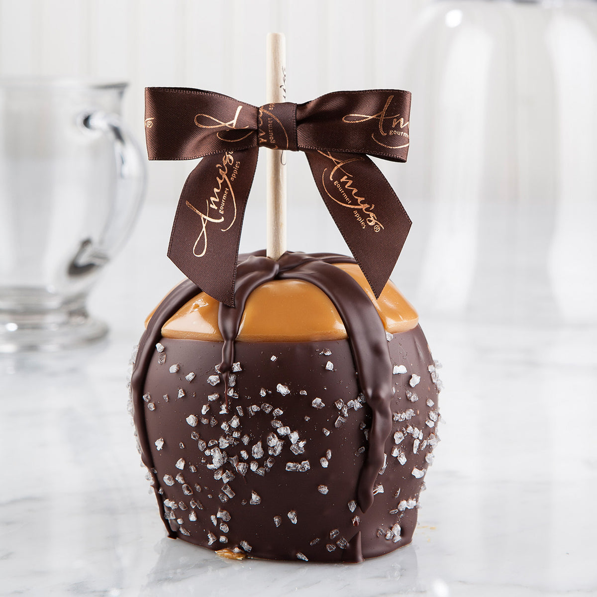 Dunked Caramel Apple w/ Dark Belgian Chocolate & Sea Salt